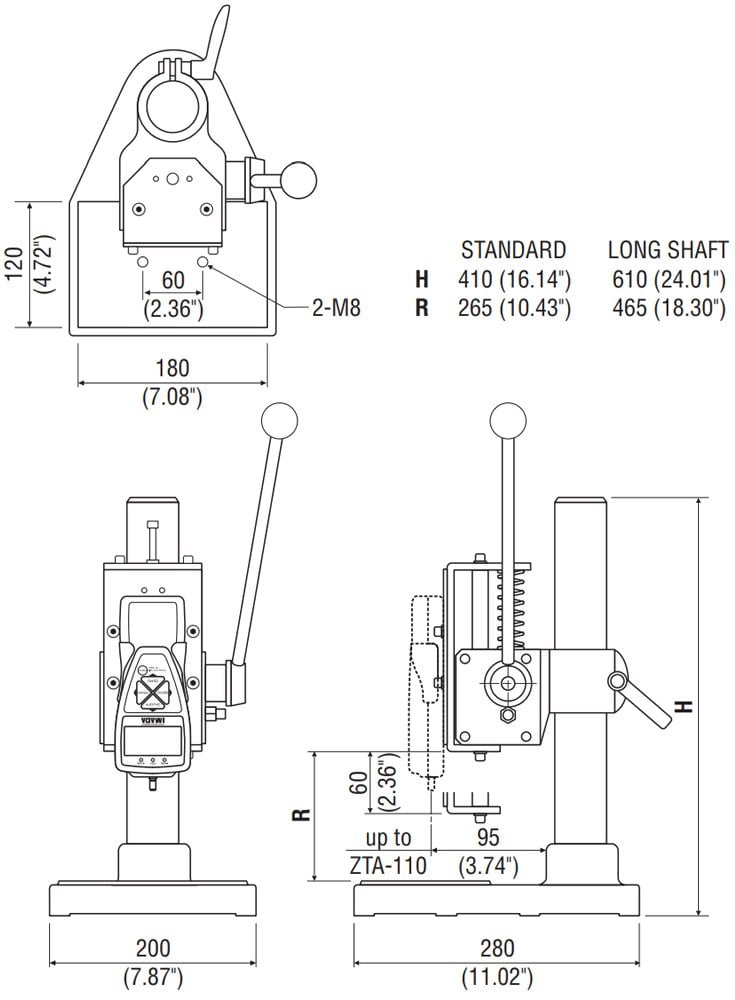 Imada SVH-220 Vertical Hand Wheel Test Stand
