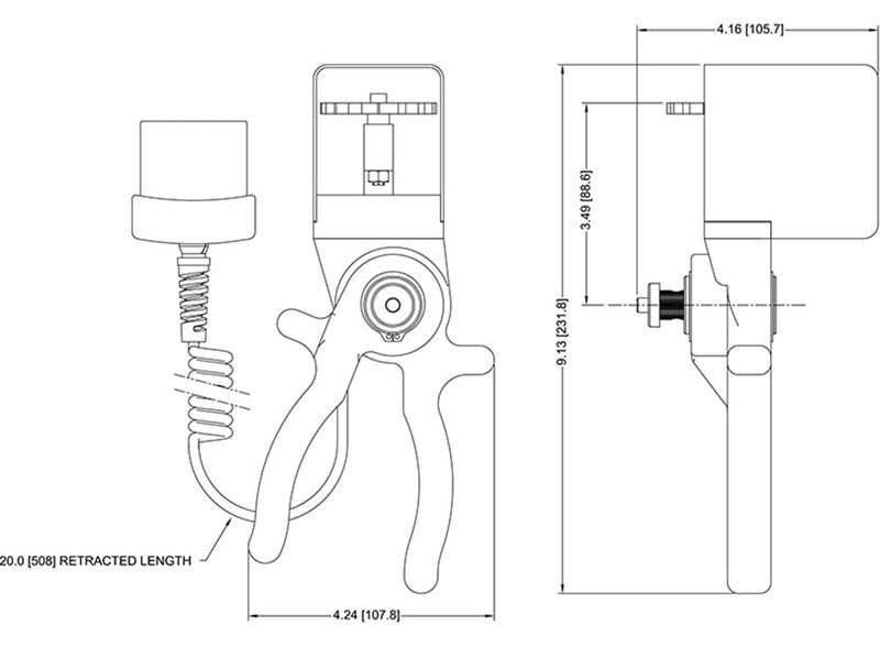 Mark-10 MR06-200 Force Sensor, Wire Crimp Pull Testing, 200 lbF / 1000 N