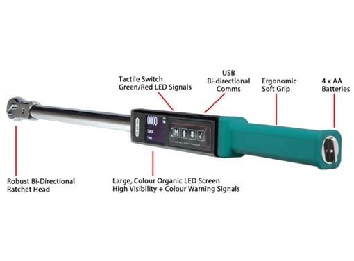 Checkline ETW-SPA Digital Torque Wrench with Angle Measurement, Memory and Data Output