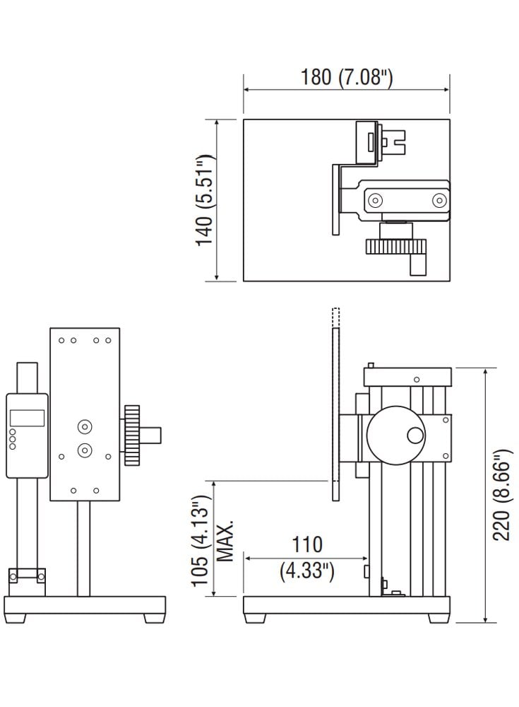 Imada KV-11-S Micro-Movement Test Stand with Digital Distance Meter