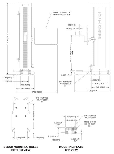 Mark-10 F105 / F305 / F505 / F505H Series-F Advanced Force Test Stands