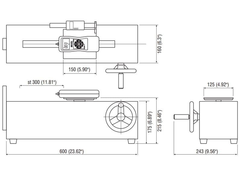 Imada SH-220 Horizontal Hand Wheel Test Stand