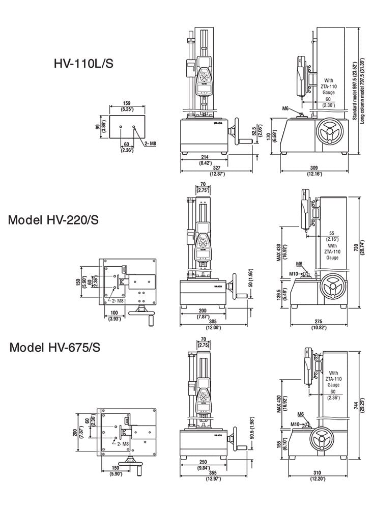 Imada HV-300 / HV-500 Manual Hand Wheel Test Stand