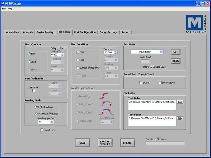 Mark-10 MESURgauge Plus Load &amp; Travel Analysis Software