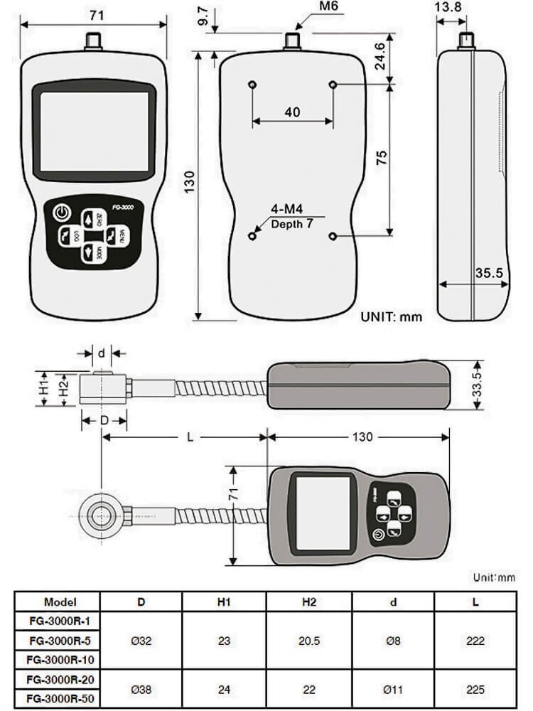 Shimpo FG-3000R Digital Force Gauge
