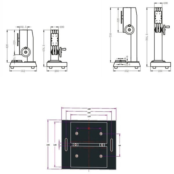 Shimpo FGS-200W Hand-Wheel Operated Vertical Test Stand