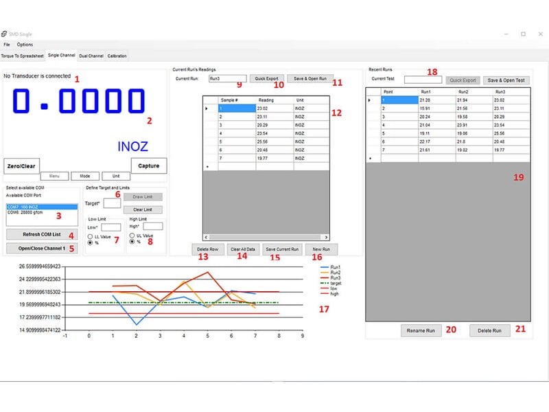 AWS SMD-SC Torque Tester Software, For Data Analysis and Collection, includes Mini Plug to USB Cable