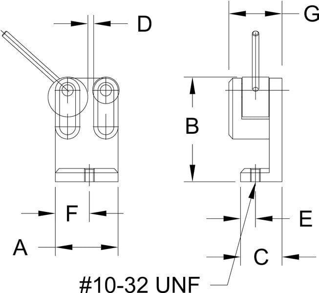 Mark-10 G1002 Dual Roller Cam Grip, #10-32F, 0 - 0.25"