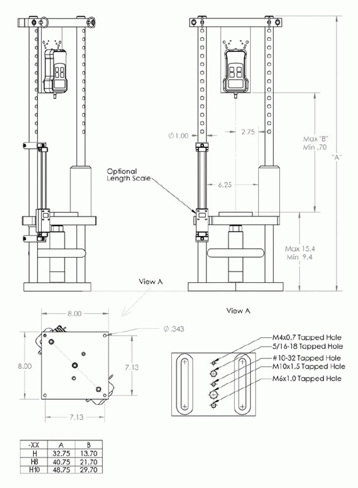FGS-1000H Manual Test Stand, 1000 lbs Capacity