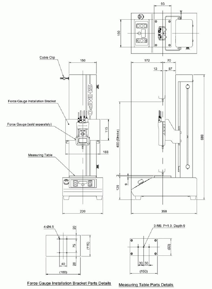 Shimpo FGS-100E Motorized Force Test Stand