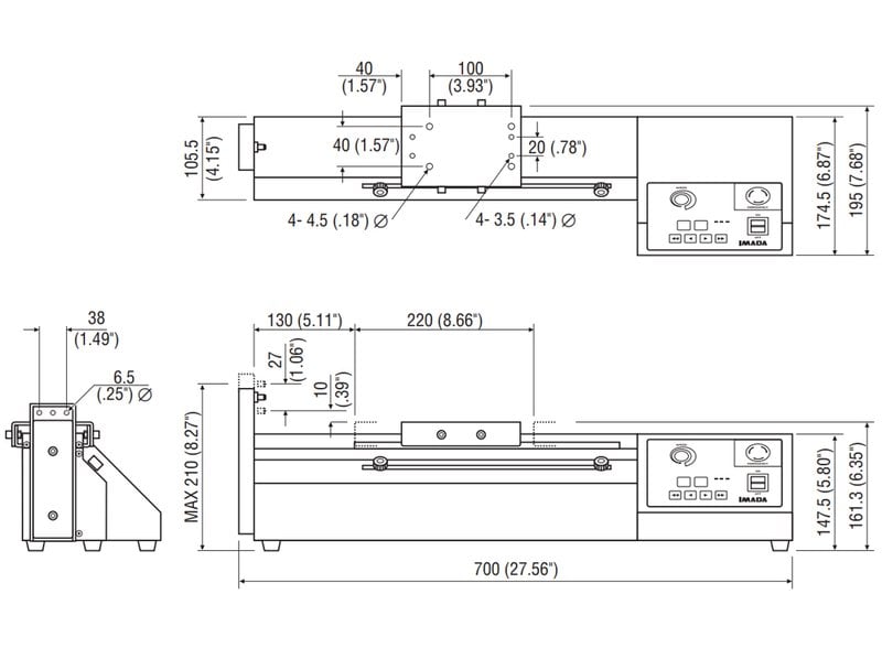Imada MH-275 Motorized Horizontal Test Stand