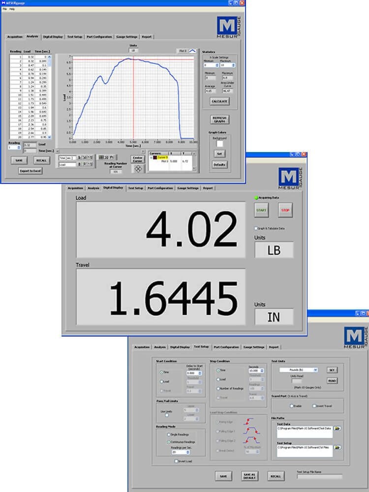 Mark-10 MESURgauge Plus Load &amp; Travel Analysis Software